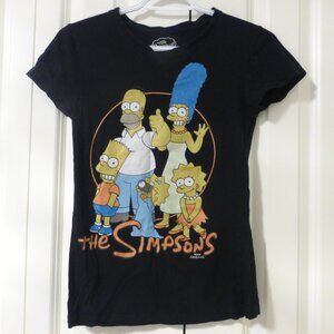 THE SIMPSONS black fitted graphic print baby tee
